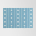 Daisy Stripes Pattern in Light Blue and White Rug Gallery Image 2