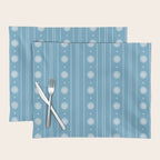 Daisy Stripes Pattern in Light Blue and White Placemat Gallery Image 1