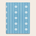 Daisy Stripes Pattern in Light Blue and White Notebook Gallery Image 4