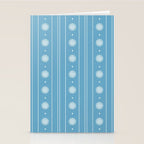 Daisy Stripes Pattern in Light Blue and White Stationery Card Gallery Image 2
