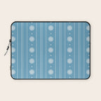 Daisy Stripes Pattern in Light Blue and White Laptop Sleeve Gallery Image 1