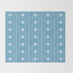 Daisy Stripes Pattern in Light Blue and White Throw Blanket Gallery Image 2