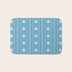 Daisy Stripes Pattern in Light Blue and White Bath Mat Gallery Image 1