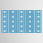 Daisy Stripes Pattern in Light Blue and White Tablecloth Gallery Image 2
