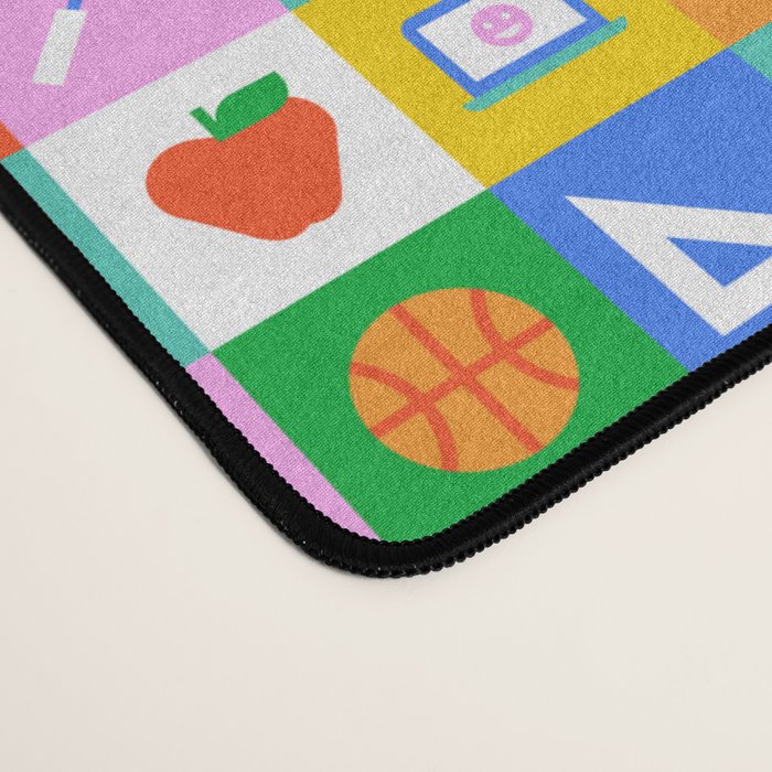 Colorful back to school geometric mosaic pattern Desk Mat Gallery Image 4