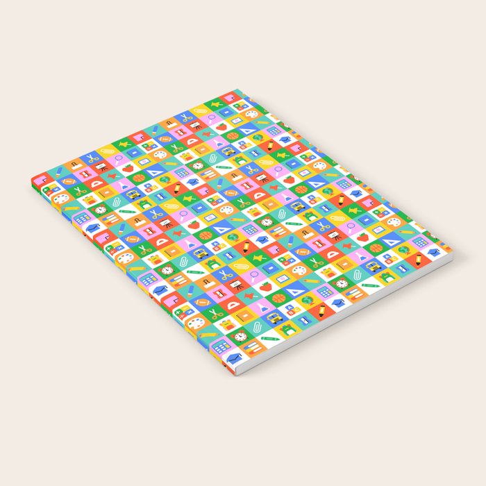 Colorful back to school geometric mosaic pattern Notebook Gallery Image 2