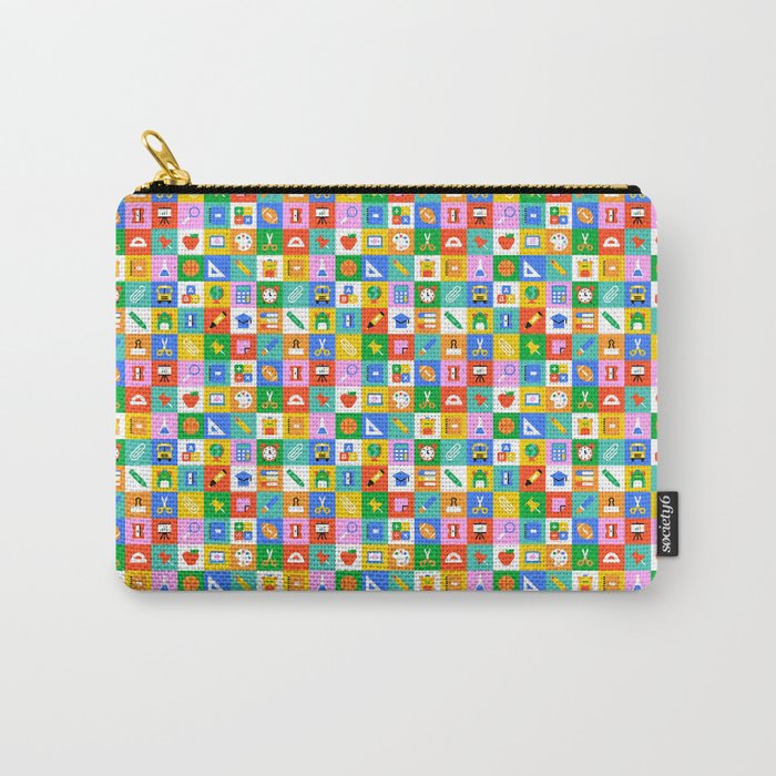 Colorful back to school geometric mosaic pattern Carry All Pouch Gallery Image 1