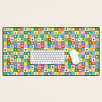 Colorful back to school geometric mosaic pattern Desk Mat Gallery Image 1