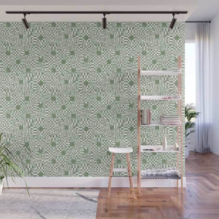 Green Op Art Vibes Wall Mural Gallery Image 1