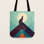 Howling Wild Wolf Tote Bag Gallery Image 1