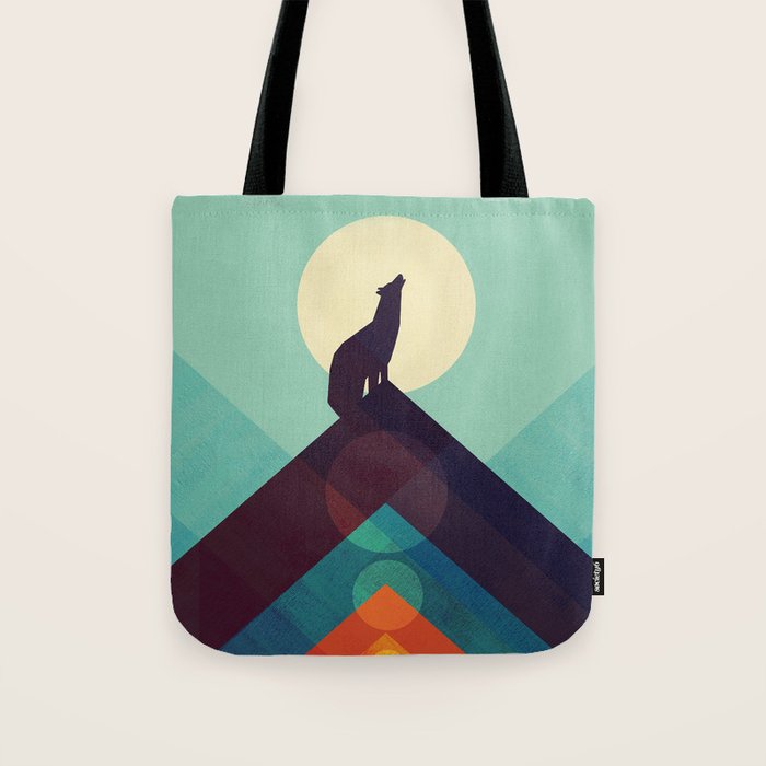 Howling Wild Wolf Tote Bag Gallery Image 1