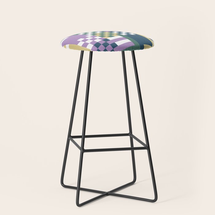 Abstract Block Mosaic R Stool Gallery Image 1