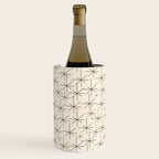 Stella - Atomic Age Mid Century Modern Starburst Pattern in Charcoal Gray and Almond Cream Wine Chiller Gallery Image 1