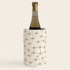 Stella - Atomic Age Mid Century Modern Starburst Pattern in Charcoal Gray and Almond Cream Wine Chiller Gallery Image 2
