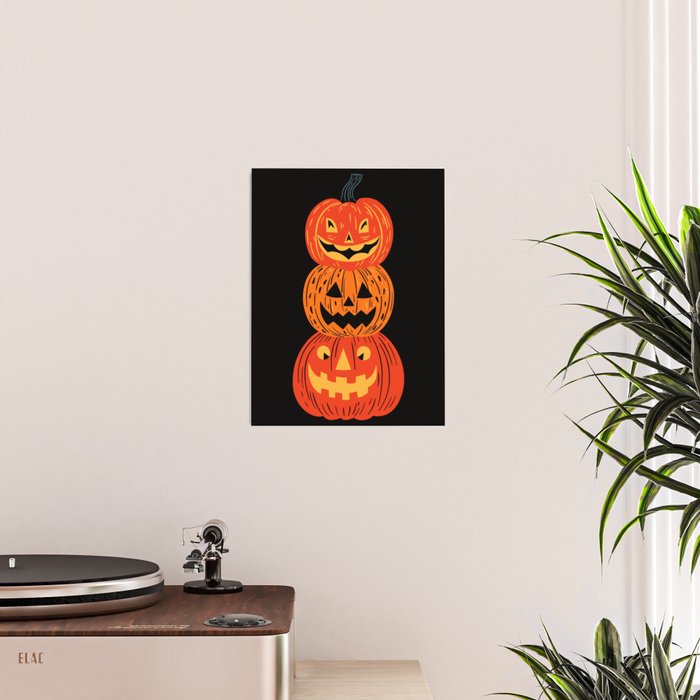 Happy halloween pumpkin jack o lantern art Poster Gallery Image 2