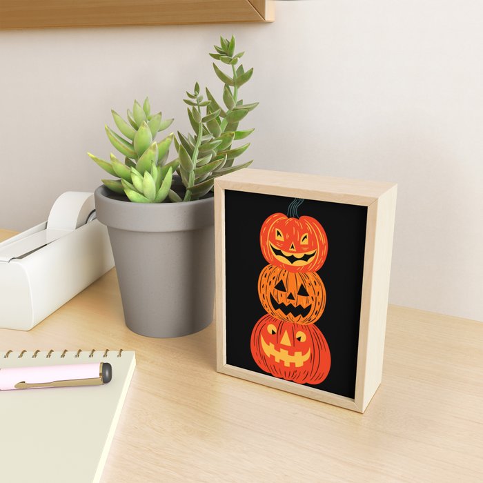 Happy halloween pumpkin jack o lantern art Mini Art Print Gallery Image 2
