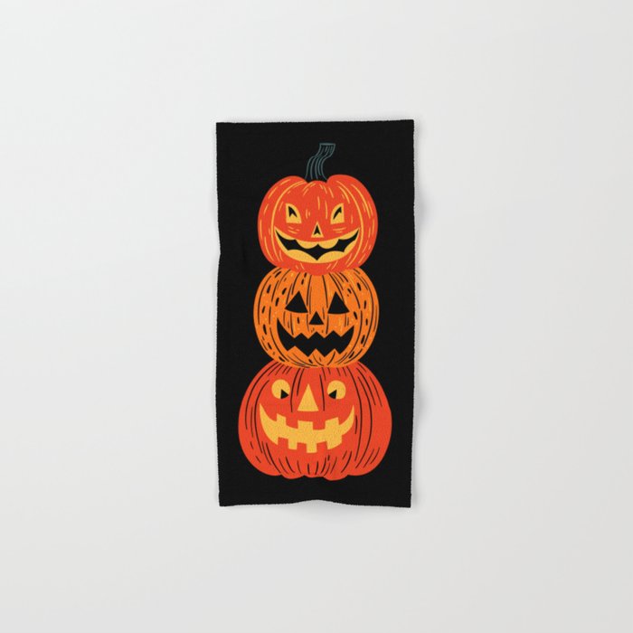 Happy halloween pumpkin jack o lantern art Bath Towel Gallery Image 1