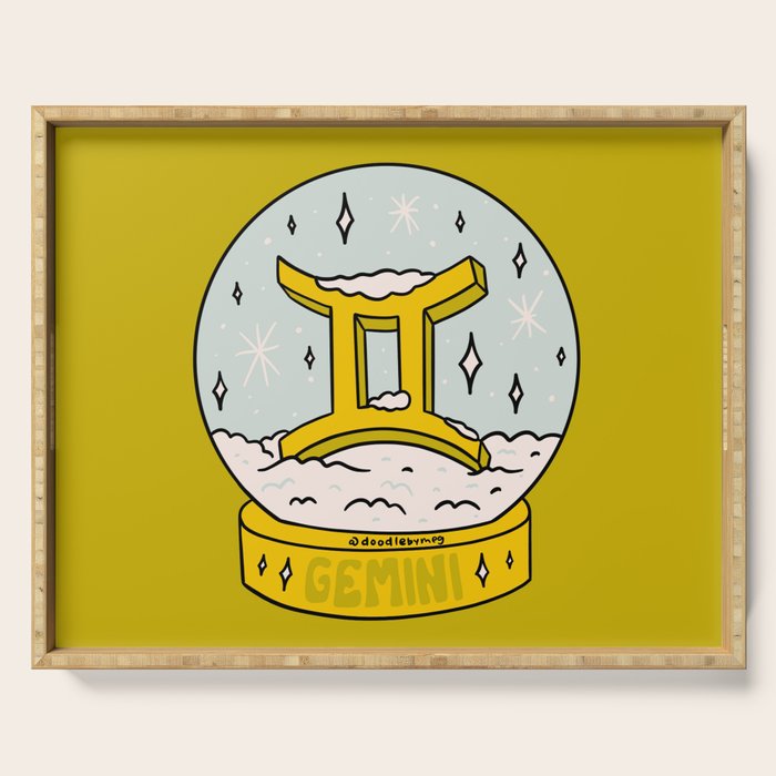Gemini Snow Globe Serving Tray Gallery Image 1