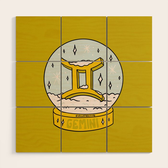 Gemini Snow Globe Wood Wall Art Gallery Image 1