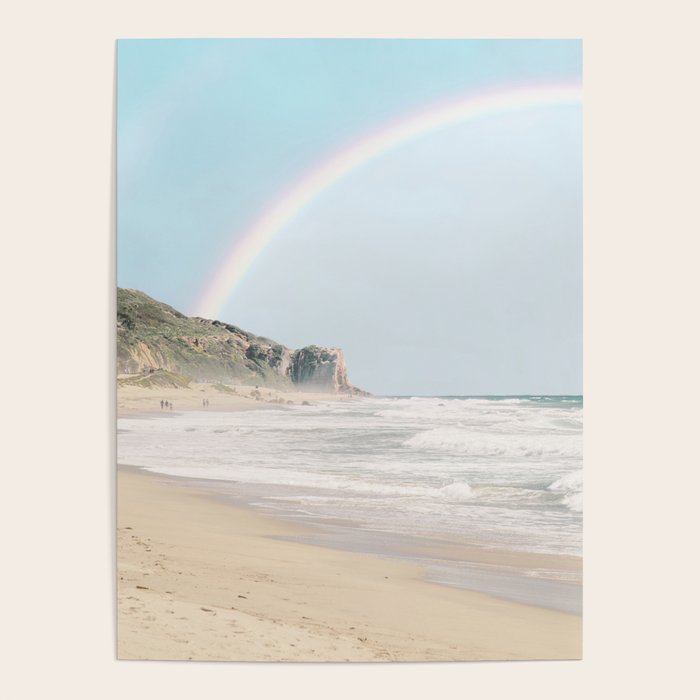 Malibu Beach Rainbow Poster