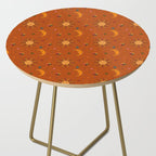 Folk Moon and Star Print in Orange Side Table Gallery Image 2