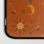 Folk Moon and Star Print in Orange Laptop Sleeve Gallery Image 3