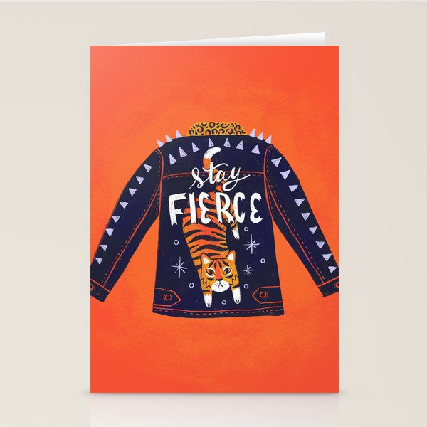 Stay Fierce Tiger Jacket Stationery Card Gallery Image 2