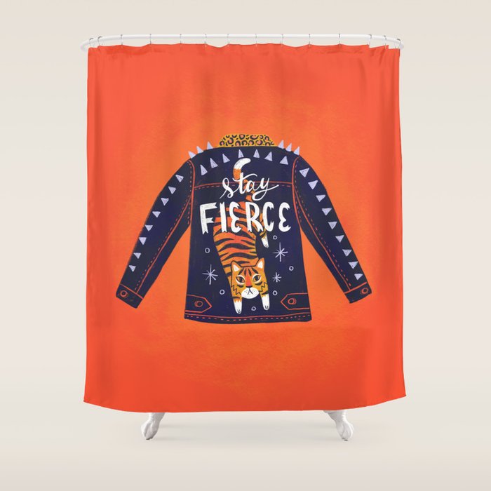 Stay Fierce Tiger Jacket Shower Curtain Gallery Image 1