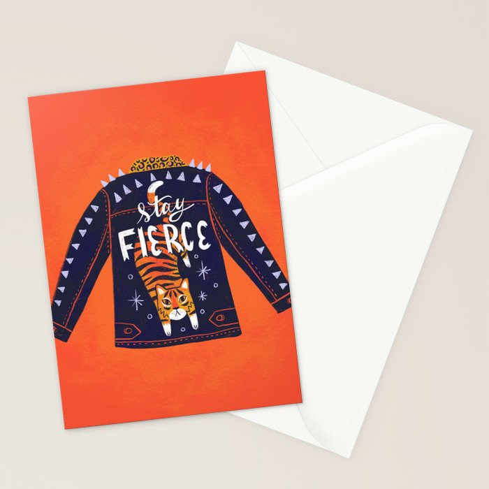 Stay Fierce Tiger Jacket Stationery Card Gallery Image 2