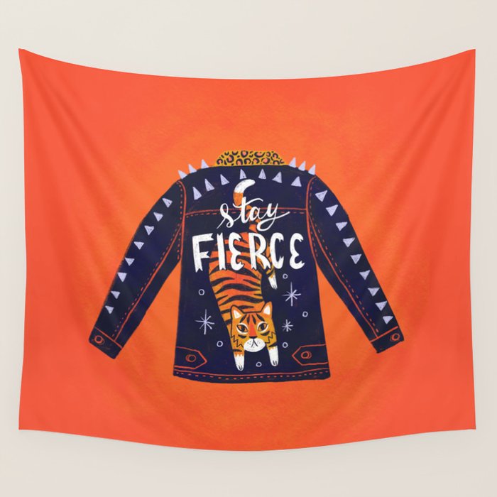 Stay Fierce Tiger Jacket Wall Tapestry Gallery Image 4