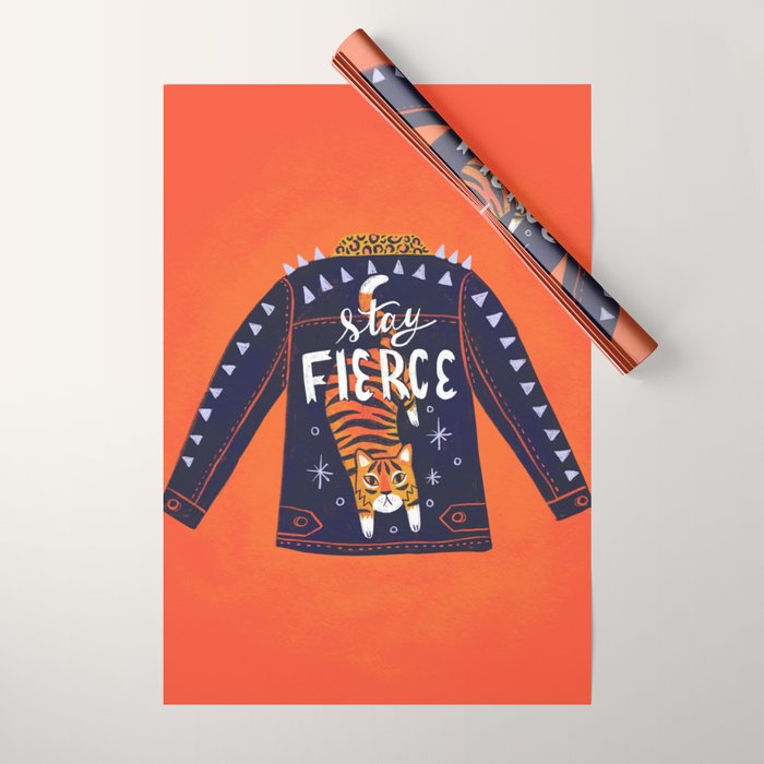 Stay Fierce Tiger Jacket Wrapping Paper Gallery Image 1