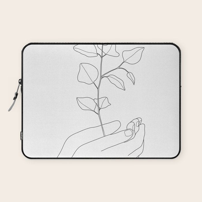 Minimal Hand Holding the Branch II Laptop Sleeve Gallery Image 1