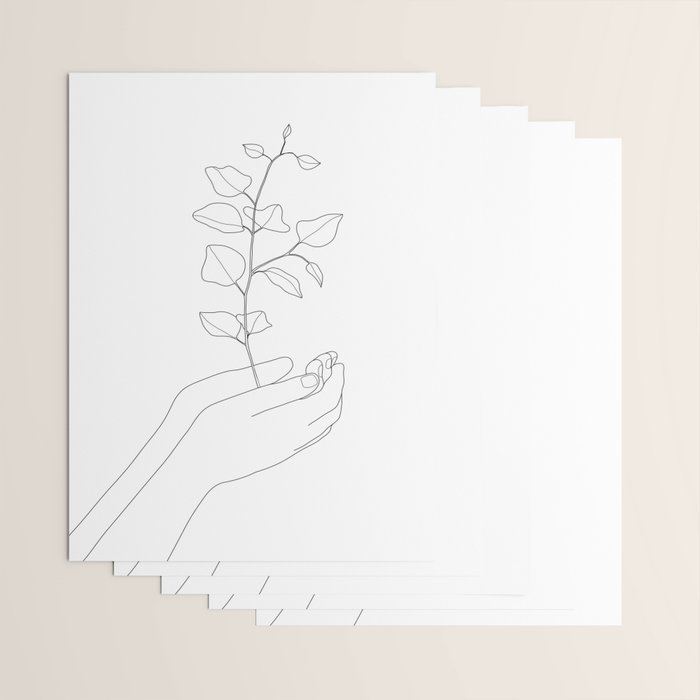 Minimal Hand Holding the Branch II Wrapping Paper Gallery Image 3