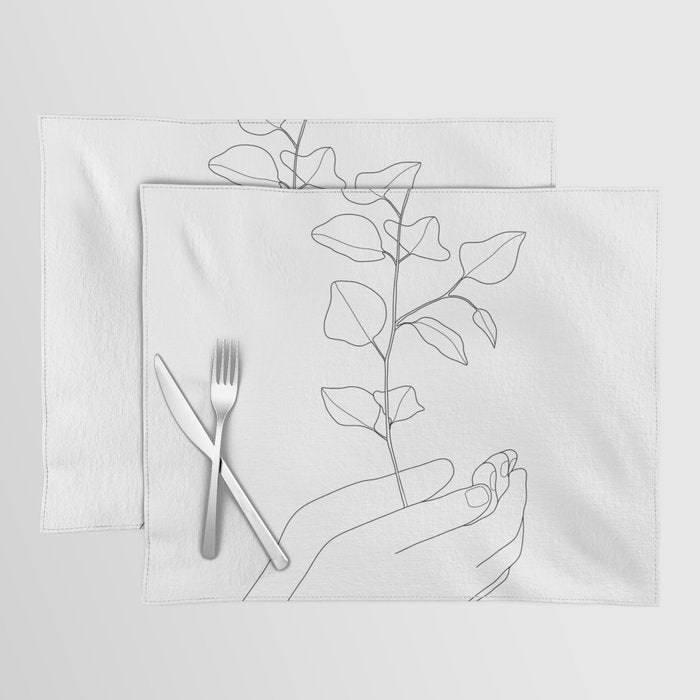 Minimal Hand Holding the Branch II Placemat Gallery Image 1