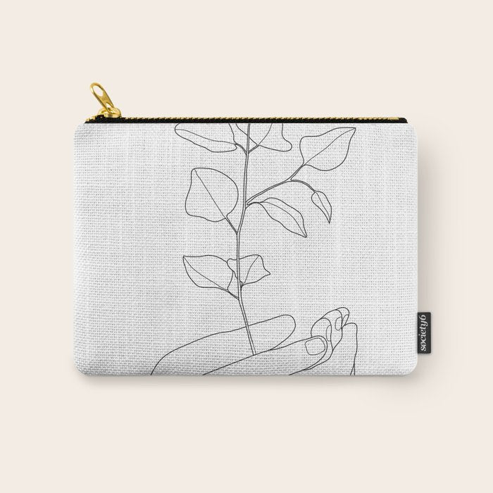 Minimal Hand Holding the Branch II Carry All Pouch Gallery Image 1