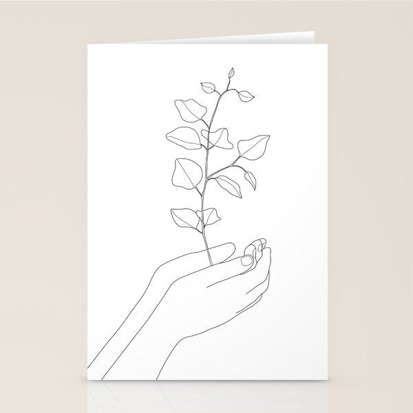 Minimal Hand Holding the Branch II Stationery Card Gallery Image 2