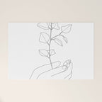 Minimal Hand Holding the Branch II Welcome Mat Gallery Image 1