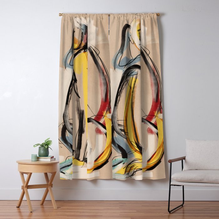 Abstract Female Figure Window Curtain Gallery Image 5