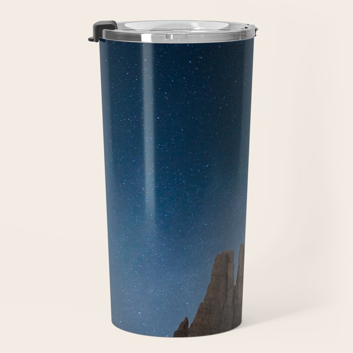 Vajolet Towers at Night with the Milky Way - Nature and Landscape Photography Travel Mug Gallery Image 3