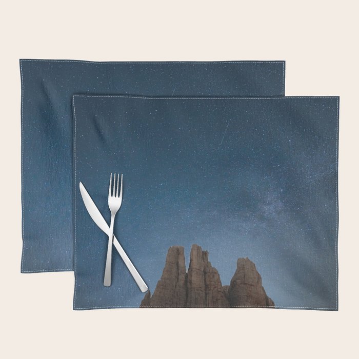 Vajolet Towers at Night with the Milky Way - Nature and Landscape Photography Placemat Gallery Image 1