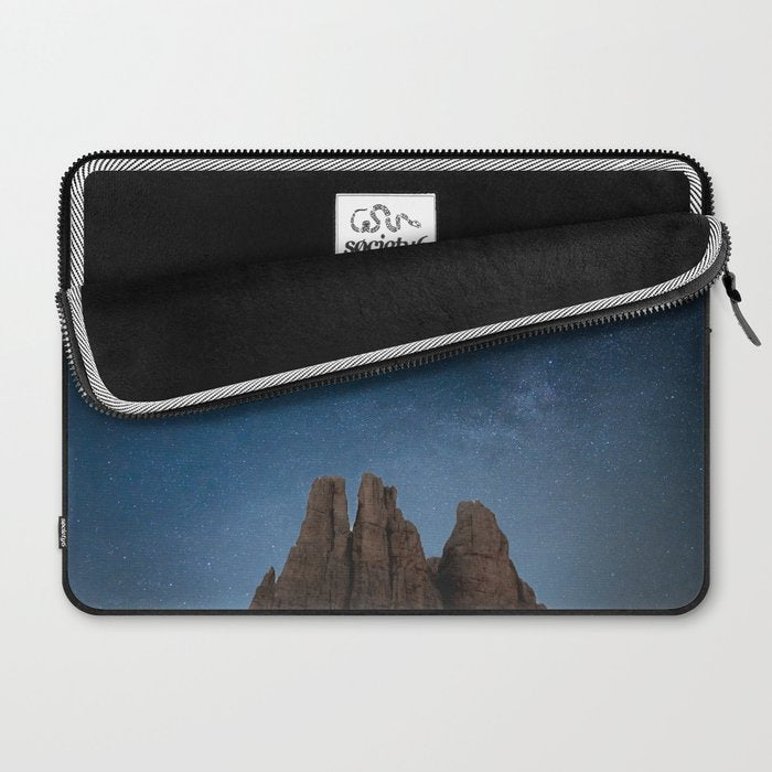 Vajolet Towers at Night with the Milky Way - Nature and Landscape Photography Laptop Sleeve Gallery Image 2