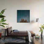 Vajolet Towers at Night with the Milky Way - Nature and Landscape Photography Wood Wall Art Gallery Image 2