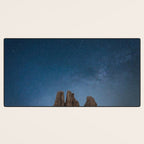 Vajolet Towers at Night with the Milky Way - Nature and Landscape Photography Desk Mat Gallery Image 3