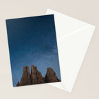 Vajolet Towers at Night with the Milky Way - Nature and Landscape Photography Stationery Card Gallery Image 2