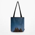 Vajolet Towers at Night with the Milky Way - Nature and Landscape Photography Tote Bag Gallery Image 2