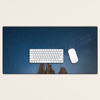 Vajolet Towers at Night with the Milky Way - Nature and Landscape Photography Desk Mat Gallery Image 1