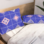 Talavera Mexican Tile - Pink & Periwinkle Palette Pillow Sham Gallery Image 2
