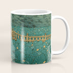 Vintage Japanese Woodblock Print Kawase Hasui Japanese Children Lotus Flowers Garden Wooden Bridge Coffee Mug Gallery Image 1