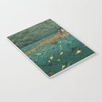 Vintage Japanese Woodblock Print Kawase Hasui Japanese Children Lotus Flowers Garden Wooden Bridge Notebook Gallery Image 3