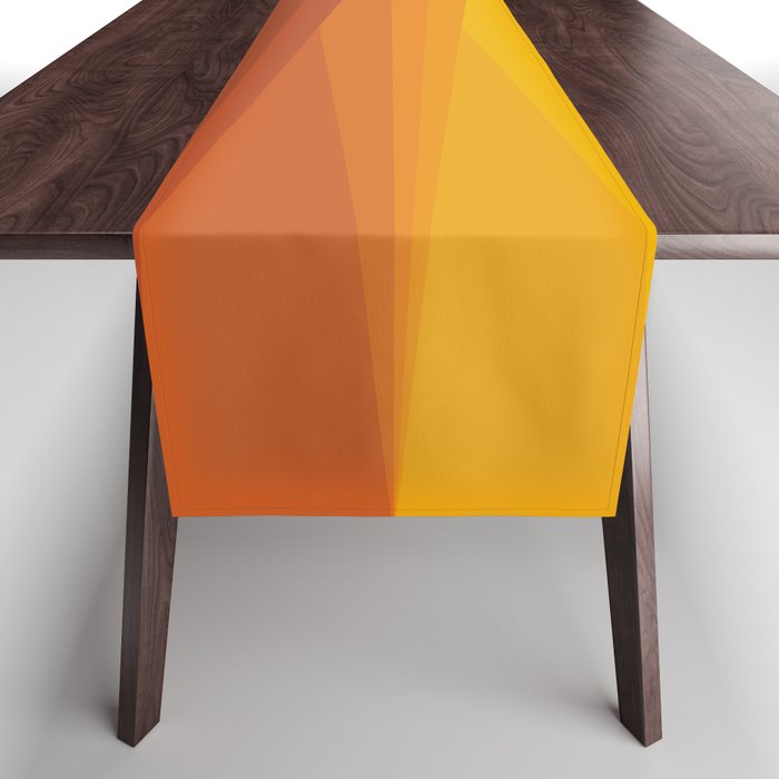 Geometric Triangles XI Retro Orange Table Runner Gallery Image 1